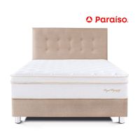 Juego de Dormitorio Paraíso Royal Dynasty 2 Plazas Champagne + 2 almohadas viscoelásticas + protector
