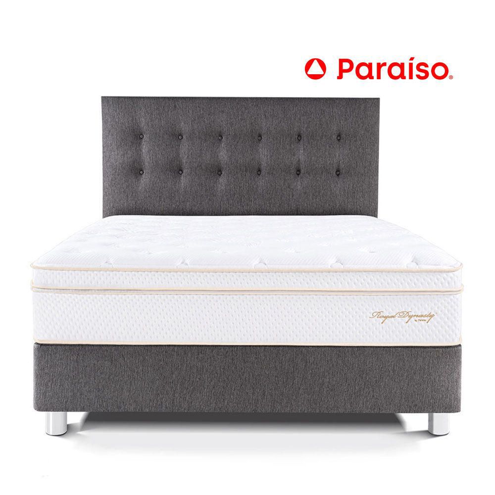Juego de Dormitorio Paraíso Royal Dynasty Queen Acero + 2 almohadas viscoelásticas + protector
