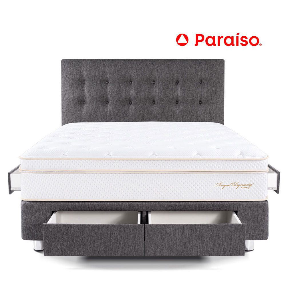 Juego de Dormitorio Paraíso Royal Dynasty con cajones Queen + 2 almohadas viscoelásticas + protector