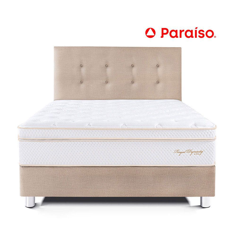Juego de Dormitorio Paraíso Royal Dynasty 1.5 Plazas Champagne + 1 almohada viscoelástica + protector