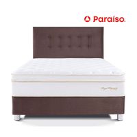 Juego de Dormitorio Paraíso Royal Dynasty 2 Plazas Chocolate + 2 almohadas viscoelásticas + protector