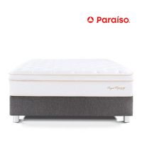 Cama Paraíso Royal Dynasty Queen Acero + 2 almohadas viscoelásticas + protector