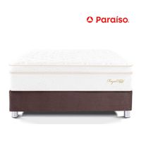 Cama Paraíso Royal Cloud King Chocolate + 2 almohadas viscoelásticas + protector