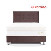 Juego de Dormitorio Paraíso Royal Cloud 1.5 Plazas Chocolate + 1 almohada viscoelástica + protector