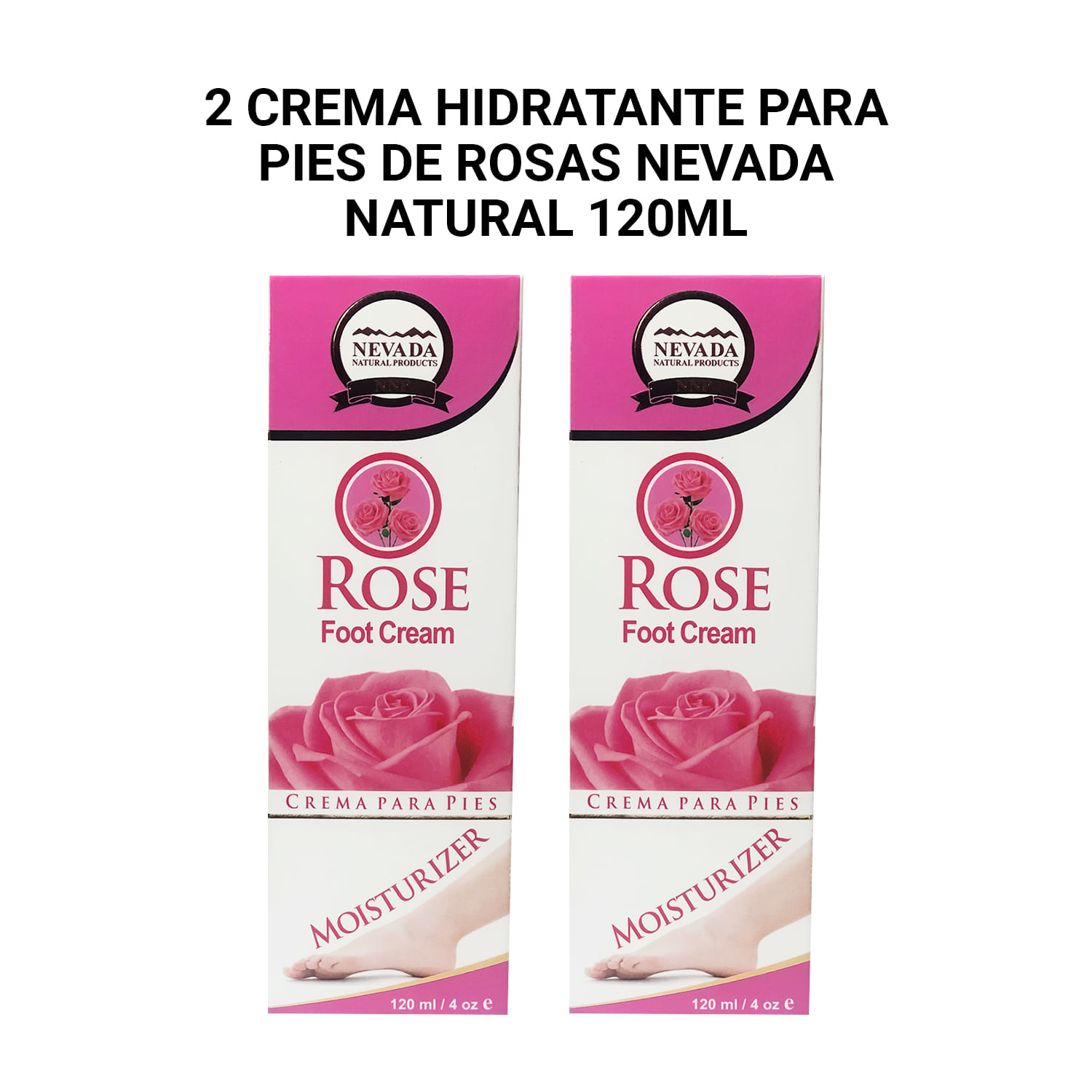 2 Crema hidratante para pies de Rosas Nevada Natural 120ml