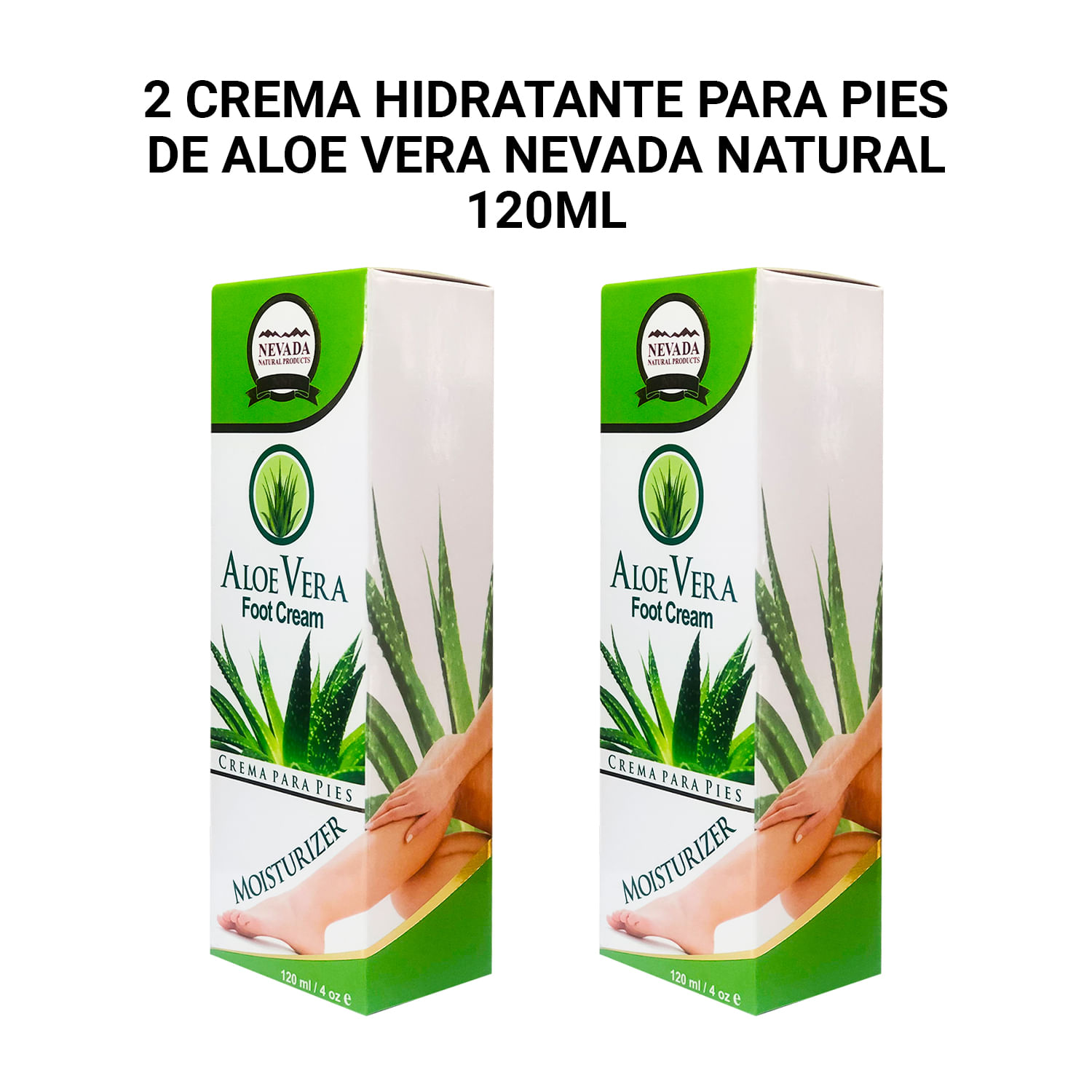 2 Crema hidratante para pies de Aloe Vera Nevada Natural 120ml