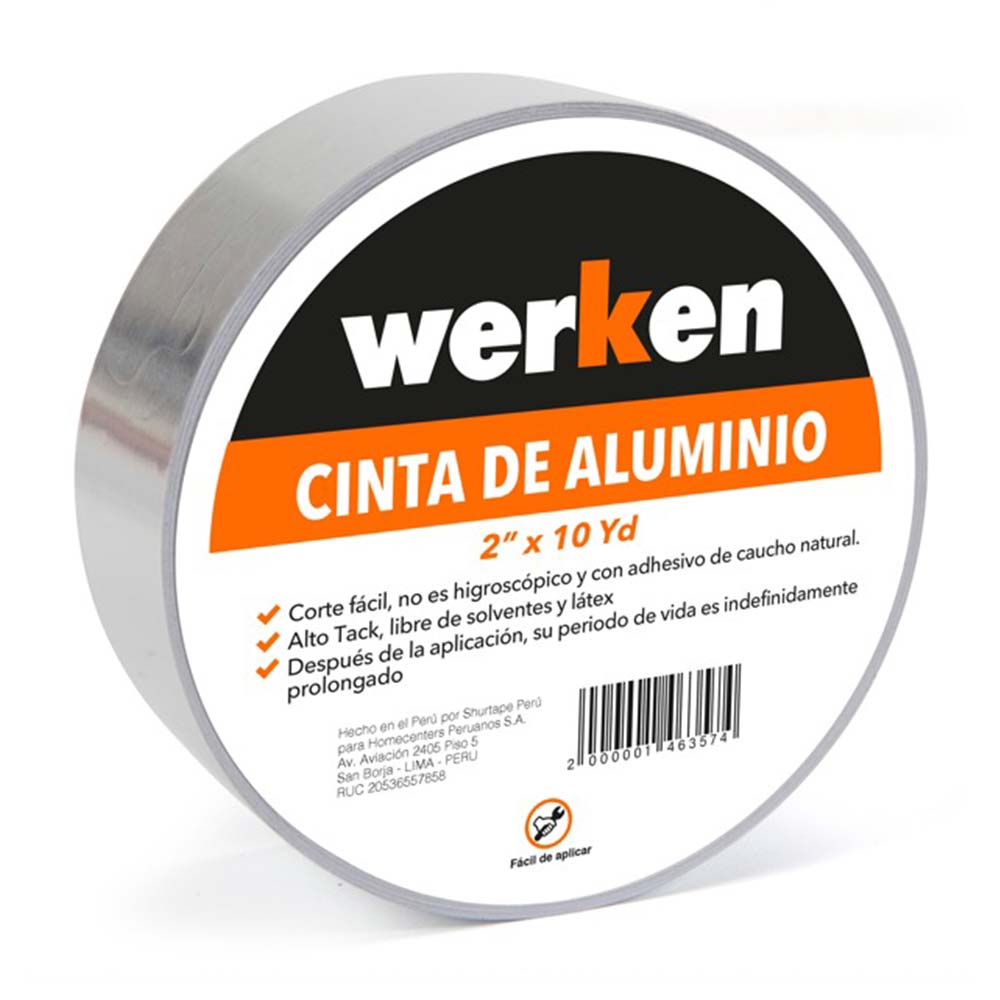 Cinta aluminio Werken 2"" x 10 Yds