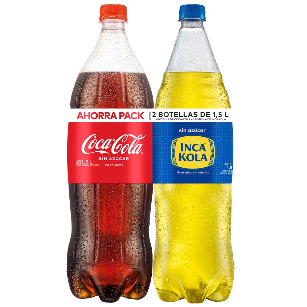 Pack Gaseosa COCA COLA Botella 1.5L + Gaseosa INCA KOLA Botella 1.5L
