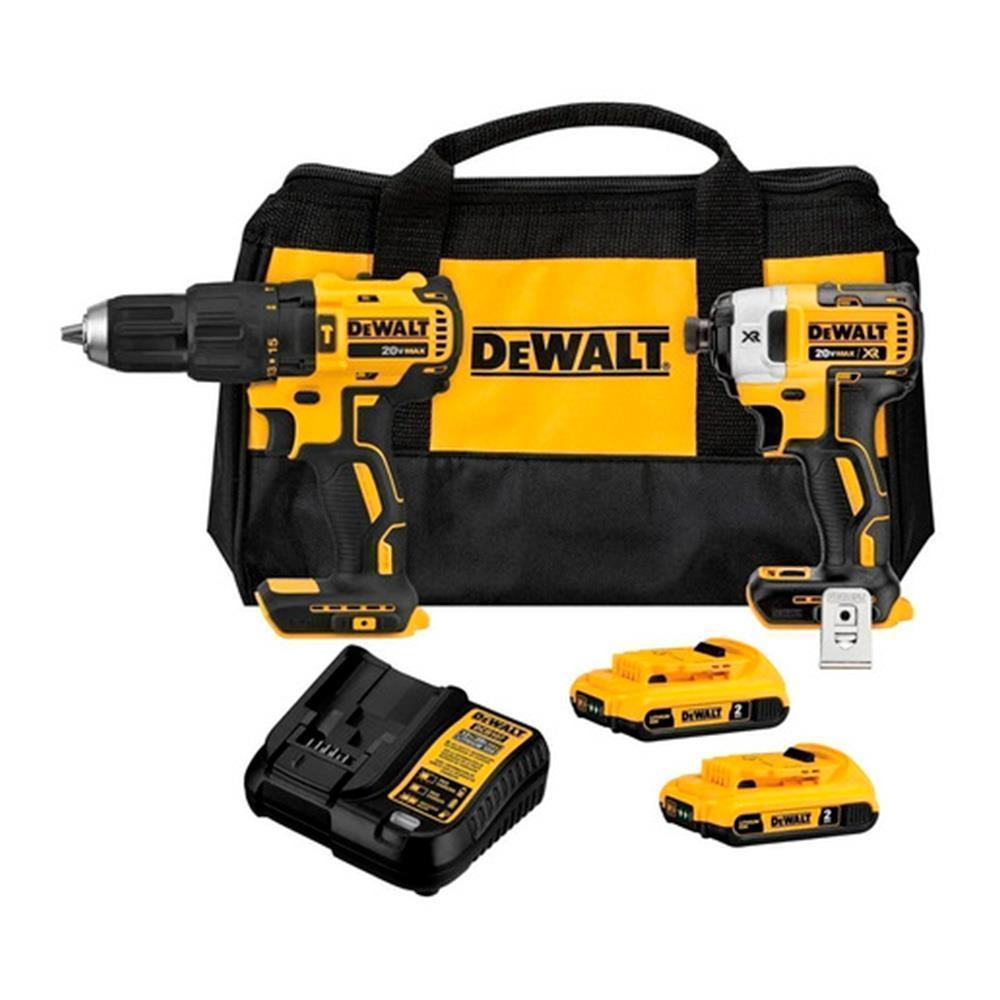 Kit Combo inalámbrico 20V MAX: Taladro Percutor Brushless DCD778 + Atornillador de impacto Brushless