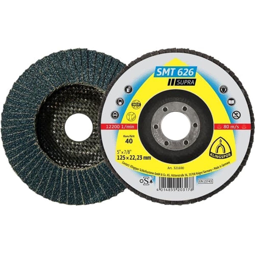 Disco Flap 7"" Grano 60 Te/Supra/Smt626/Cs461X/60/N/Gew/180X22,2 Klingspor