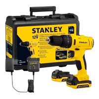 Taladro Inalambrico Percutor 12V Ion Litio + 2 Bat 1.5 Ah + 1 Cargador Stanley