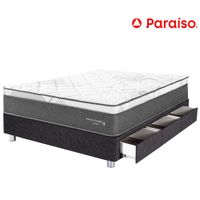 Cama Americana Cajones PARAISO Pocket Star 1.5 Plazas Charcoal
