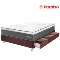 Cama Americana Cajones PARAISO Pocket Star 1.5 Plazas Chocolate