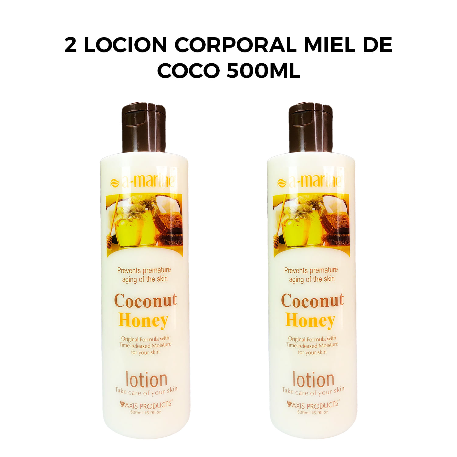 2 Locion Corporal Miel de Coco 500ml