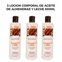3 Locion Corporal de Aceite de Almendras y Leche 500ml