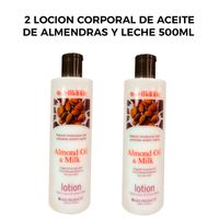 2 Locion Corporal de Aceite de Almendras y Leche 500ml