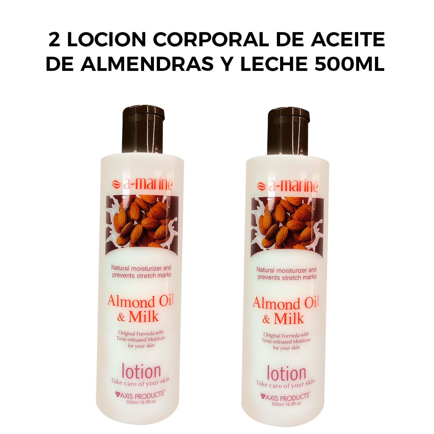 2 Locion Corporal de Aceite de Almendras y Leche 500ml