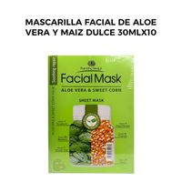 Mascarilla Facial de Aloe Vera y Maiz Dulce 30mlx10 piezas.