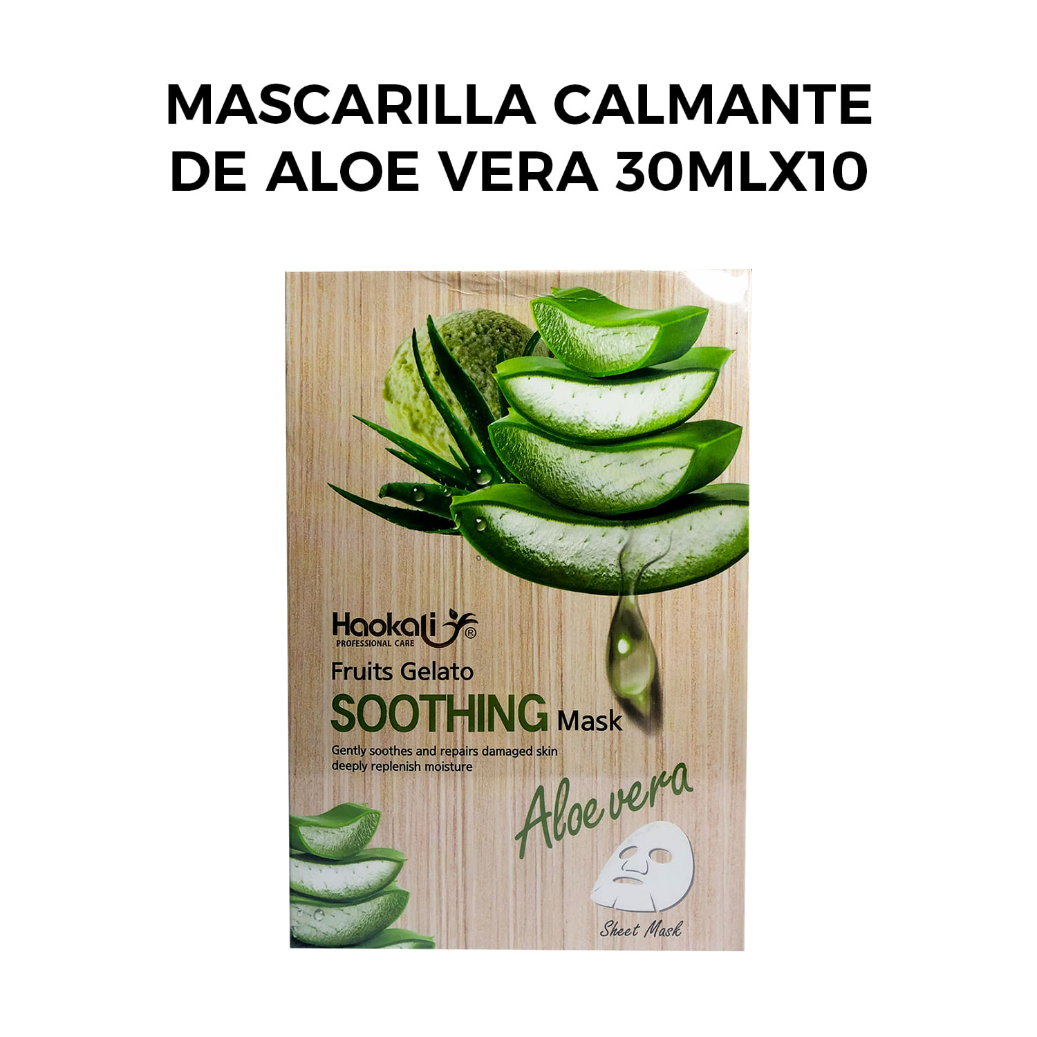 Mascarilla Calmante de Aloe Vera 30mlx10 piezas.