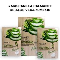 3 Mascarilla Calmante de Aloe Vera 30mlx10 piezas.