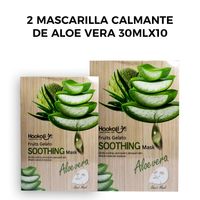 2 Mascarilla Calmante de Aloe Vera 30mlx10 piezas.