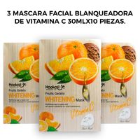 3 Mascara Facial Blanqueadora de Vitamina C 30mlx10 piezas.
