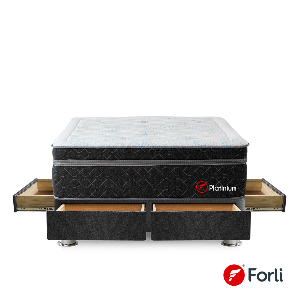 Cama Platinium Con 4 Cajones 2 Plazas