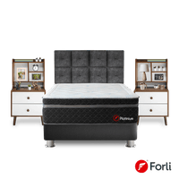 Domitorio Platinium 2 Plazas + Velador Repisa Fashion