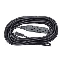 Extensión de cable Teraware 5m, 3 tomas, enchufe plano, negro