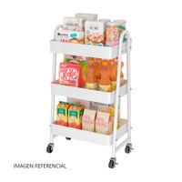 Carrito organizador de metal Blanco 3n