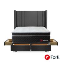 Dormitorio 4 Cajones Gris Platinium 2 Plazas
